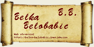 Belka Belobabić vizit kartica